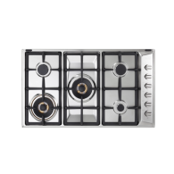 Elba Gas Hob Built-in 5 Burners 90 cm Stainless steel Cast Iron and Copper Center Burner