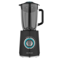 Cecotec Power Black Titanium 2000MAX Mix Go — Jug Blender, 2000 W, Black Titanium 6-Blade System, 1.5 L Heat-Resistant Glass Jar, Accessories Included