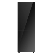Skyworth Refrigerator Bottom Freezer 327L Black Glass A++