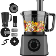Cecotec Paprika 2000 Food Processor, 2000 W Max Power, Stainless Steel Body, 3.5 L Bowl, 2 Speeds + Pulse, 3 Cutting Discs, Chopping Blade, Kneading Blade