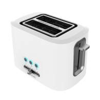 Cecotec Toast&Taste 9000 Double White Toaster, 980W, 2 Extra-Wide Slots for Thick Slices, 6 Toasting Levels, Preset Functions (Reheat, Defrost, Cancel), Elegant Stainless-Steel Finish, Removable Crumb