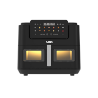 Sona Air Fryer 10 L Black 2600W With transparent drawer divider For cooking on two sides or one side