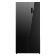 Skyworth 473L Side-by-Side Refrigerator No Frost A++ Black Glass