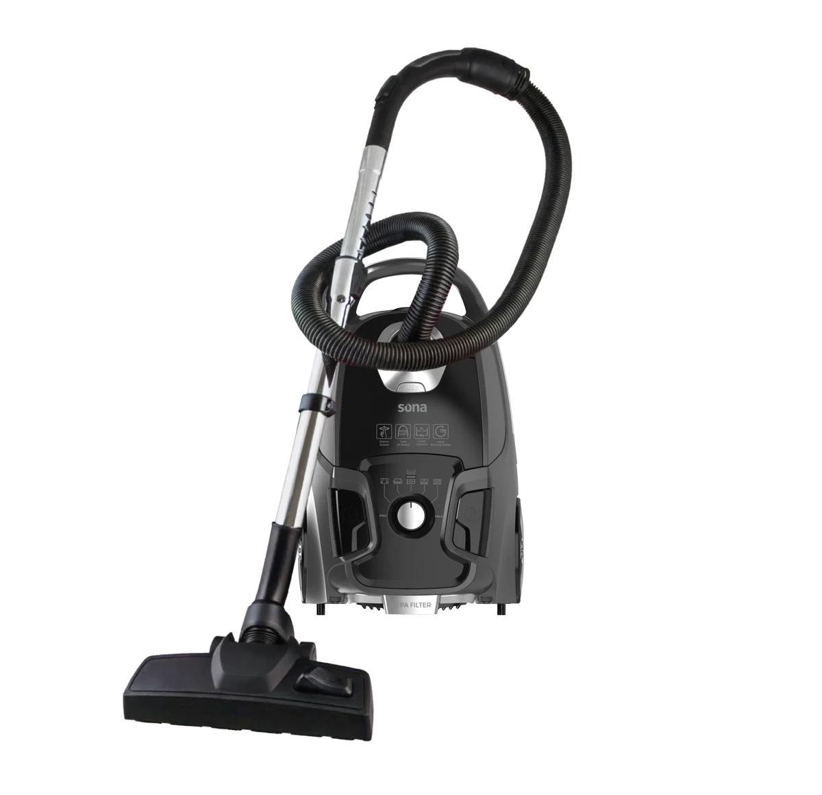 Sona Flat Vacuum Cleaner 2400W with Multiple Speeds Air Blower and 6 Liter Capacity