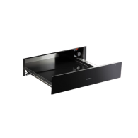 Elba Built-in Warming Drawer Full Black Glass 24L Push to Open Knob Control