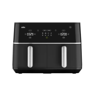 Braun Air Fryer 10 L 2400 W 8 Programs Dual Baskets Digital Touch Screen Black